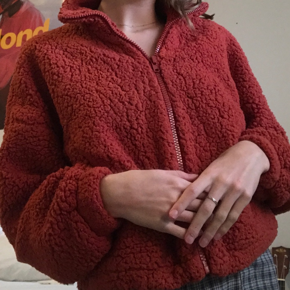 Urban Outfitters Cropped Teddy Jacket